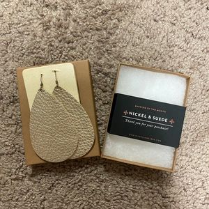 Nickel & Suede Earrings NIB